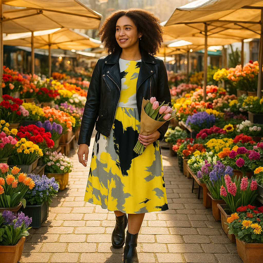 Robe manches longues avec impression all over LILIOR