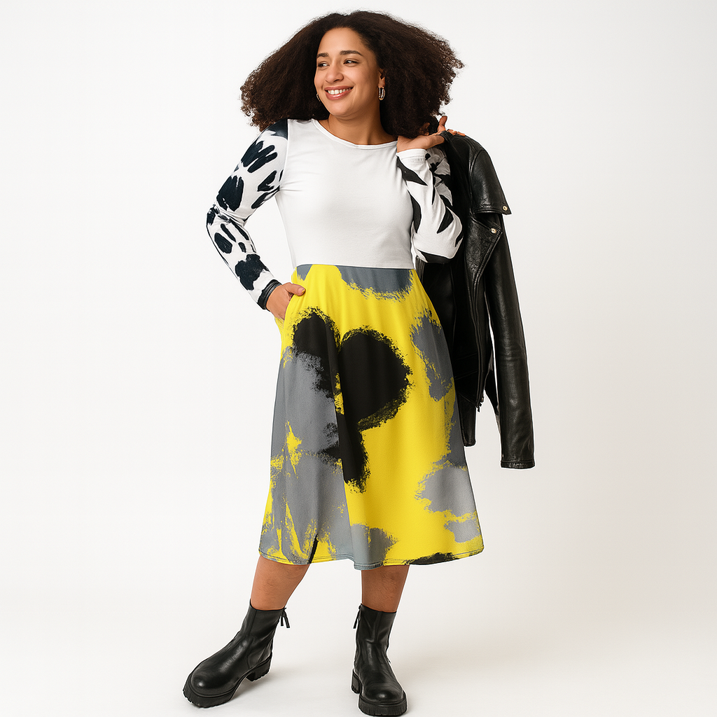 Robe manches longues avec impression all over LILIOR